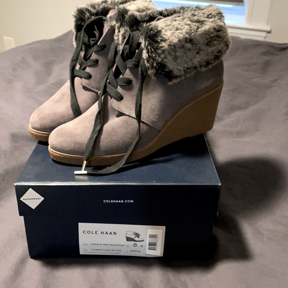 Cole Haan Coralie Wedge Waterproof Suede Boots